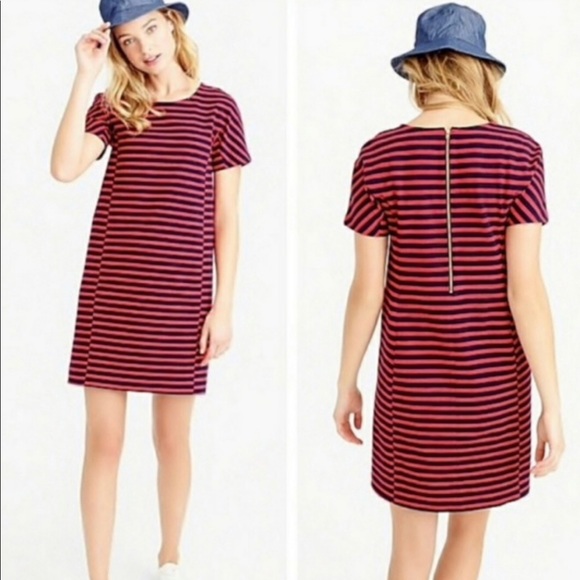 J. Crew Dresses & Skirts - J Crew Striped T Shirt Dress Red/Navy Large